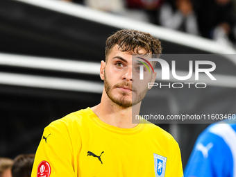 Iulian Laurentiu Popescu participates in the match between Universitatea Cluj and Universitatea Craiova at Cluj Arena Stadium in Cluj, Roman...