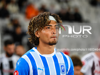 Takuto Oshima participates in the match between Universitatea Cluj and Universitatea Craiova at Cluj Arena Stadium in Cluj, Romania, on Sept...