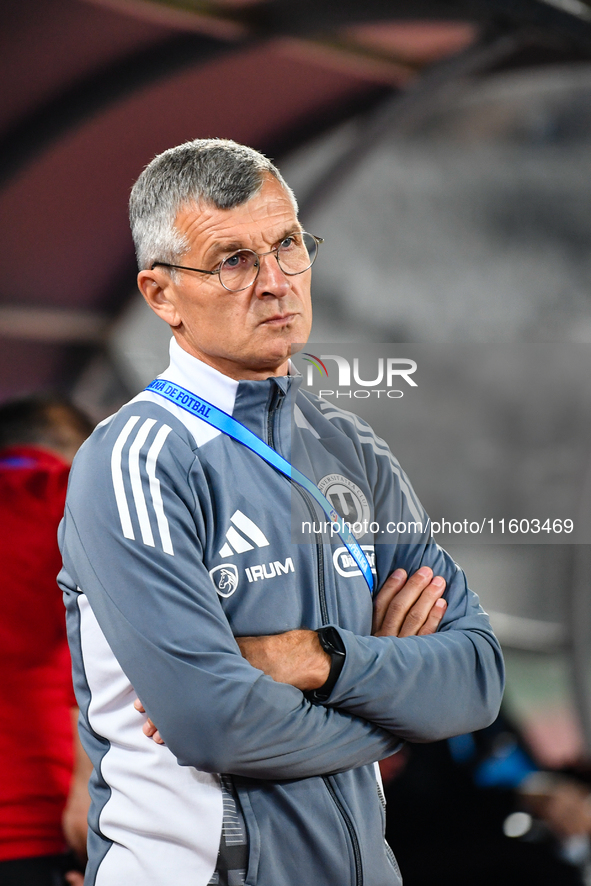 Ioan Ovidiu Sabau participates in the match between Universitatea Cluj and Universitatea Craiova at Cluj Arena Stadium in Cluj, Romania, on...