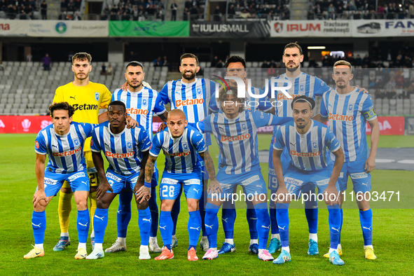 Players of Universitatea Craiova during the match between Universitatea Cluj and Universitatea Craiova in Cluj, Romania, on September 22, 20...