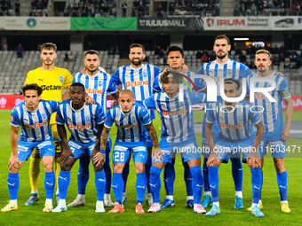 Players of Universitatea Craiova during the match between Universitatea Cluj and Universitatea Craiova in Cluj, Romania, on September 22, 20...