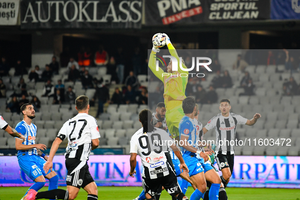 Edvinas Gertmonas is in action during the match between Universitatea Cluj and Universitatea Craiova at Cluj Arena Stadium in Cluj, Romania,...