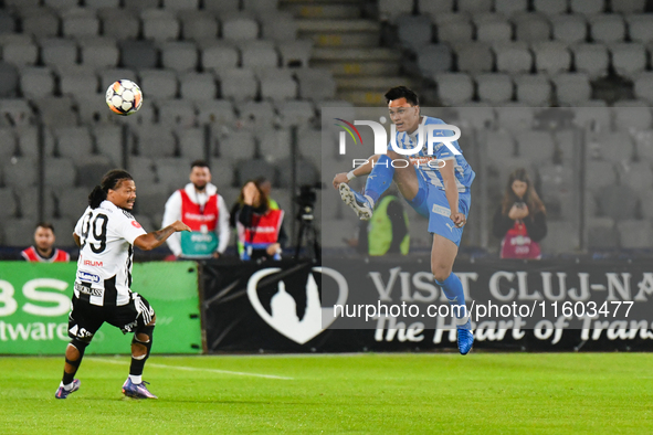 Denil Omar Maldonado Munguia is in action during the match between Universitatea Cluj and Universitatea Craiova at Cluj Arena Stadium in Clu...