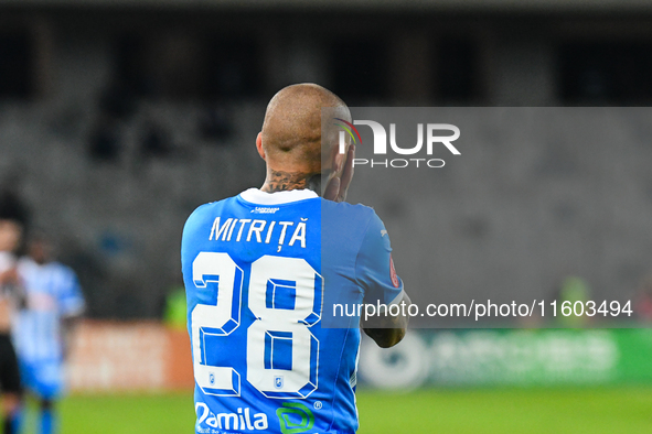 Ionut Alexandru Mitrita reacts during the match between Universitatea Cluj and Universitatea Craiova at Cluj Arena Stadium in Cluj, Romania,...