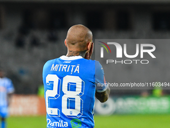 Ionut Alexandru Mitrita reacts during the match between Universitatea Cluj and Universitatea Craiova at Cluj Arena Stadium in Cluj, Romania,...