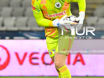 Edvinas Gertmonas is in action during the match between Universitatea Cluj and Universitatea Craiova at Cluj Arena Stadium in Cluj, Romania,...