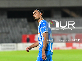 Stefan Baiaram is in action during the match between Universitatea Cluj and Universitatea Craiova at Cluj Arena Stadium in Cluj, Romania, on...