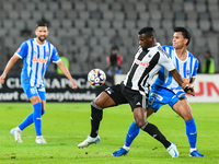 Mamadou Thiam and Denil Omar Maldonado Munguia are in action during the match between Universitatea Cluj and Universitatea Craiova at Cluj A...