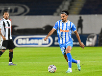 Stefan Baiaram is in action during the match between Universitatea Cluj and Universitatea Craiova at Cluj Arena Stadium in Cluj, Romania, on...