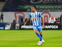 Stefan Baiaram is in action during the match between Universitatea Cluj and Universitatea Craiova at Cluj Arena Stadium in Cluj, Romania, on...