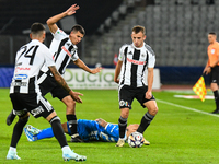 Robert Mihai Silaghi and Lucas Gabriel Masoero are in action during the match between Universitatea Cluj and Universitatea Craiova at Cluj A...