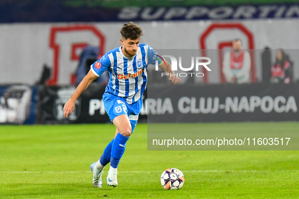 Cristian Mihai Capatina is in action during the match between Universitatea Cluj and Universitatea Craiova at Cluj Arena Stadium in Cluj, Ro...