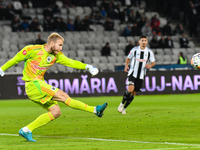 Edvinas Gertmonas is in action during the match between Universitatea Cluj and Universitatea Craiova at Cluj Arena Stadium in Cluj, Romania,...