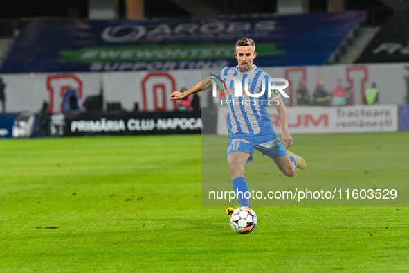 Nicusor Silviu Bancu plays during the match between Universitatea Cluj and Universitatea Craiova at Cluj Arena Stadium in Cluj, Romania, on...