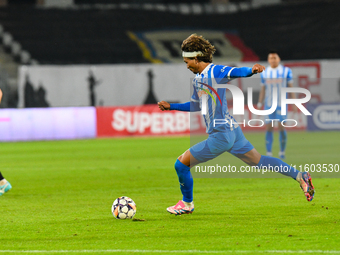 Takuto Oshima participates in the match between Universitatea Cluj and Universitatea Craiova at Cluj Arena Stadium in Cluj, Romania, on Sept...