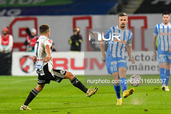 Nicusor Silviu Bancu plays during the match between Universitatea Cluj and Universitatea Craiova at Cluj Arena Stadium in Cluj, Romania, on...