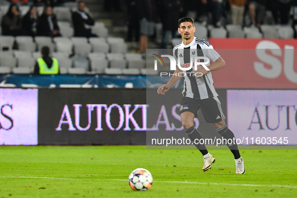 Lucian Iulian Cristea participates in the match between Universitatea Cluj and Universitatea Craiova at Cluj Arena Stadium in Cluj, Romania,...