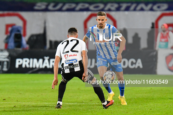 Nicusor Silviu Bancu plays during the match between Universitatea Cluj and Universitatea Craiova at Cluj Arena Stadium in Cluj, Romania, on...