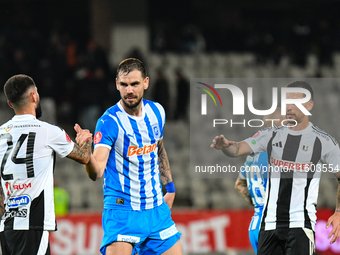 Elvir Koljic and Ovidiu Alexandru Bic participate in the match between Universitatea Cluj and Universitatea Craiova at Cluj Arena Stadium in...