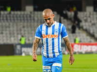 Ionut Alexandru Mitrita participates in the match between Universitatea Cluj and Universitatea Craiova at Cluj Arena Stadium in Cluj, Romani...