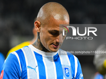 Ionut Alexandru Mitrita participates in the match between Universitatea Cluj and Universitatea Craiova at Cluj Arena Stadium in Cluj, Romani...