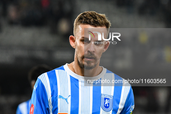 Nicusor Silviu Bancu participates in the match between Universitatea Cluj and Universitatea Craiova at Cluj Arena Stadium in Cluj, Romania,...