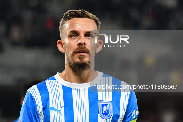 Nicusor Silviu Bancu participates in the match between Universitatea Cluj and Universitatea Craiova at Cluj Arena Stadium in Cluj, Romania,...