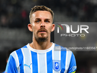 Nicusor Silviu Bancu participates in the match between Universitatea Cluj and Universitatea Craiova at Cluj Arena Stadium in Cluj, Romania,...