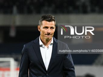 Constantin Galca participates in the match between Universitatea Cluj and Universitatea Craiova at Cluj Arena Stadium in Cluj, Romania, on S...