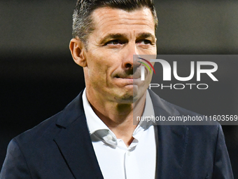 Constantin Galca participates in the match between Universitatea Cluj and Universitatea Craiova at Cluj Arena Stadium in Cluj, Romania, on S...