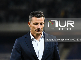 Constantin Galca participates in the match between Universitatea Cluj and Universitatea Craiova at Cluj Arena Stadium in Cluj, Romania, on S...