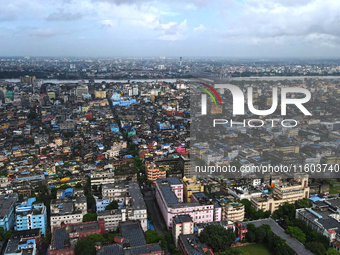 The aerial view of Kolkata, India, on September 21, 2024. (