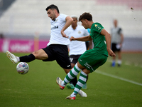 Owen Spiteri (front right) of Floriana is in action during the Malta 360 Sports Premier League soccer match between Floriana and Hibernians...