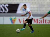 Bjorn Kristensen of Hibernians is in action during the Malta 360 Sports Premier League soccer match between Floriana and Hibernians at the N...