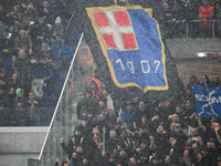 Calcio Como supporters during the Italian Serie A football match between Atalanta BC and Calcio Como in Bergamo, Italy, on September 23, 202...