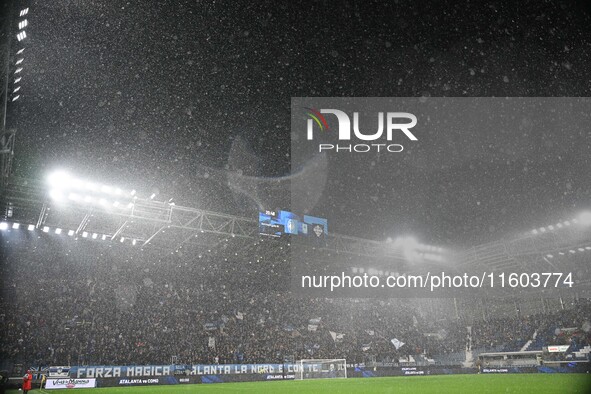 Atalanta BC supporters during the Italian Serie A football match between Atalanta BC and Calcio Como in Bergamo, Italy, on September 23, 202...