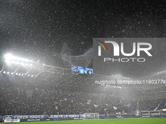 Atalanta BC supporters during the Italian Serie A football match between Atalanta BC and Calcio Como in Bergamo, Italy, on September 23, 202...