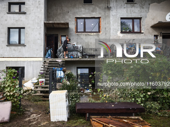 A house damaged by water after Nysa Klodzka river flooded town of Lewin Brzeski in southwestern Poland. September 23rd, 2024. Storm Boris ha...