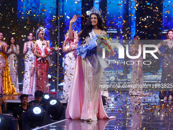 Rhea Singha is crowned Miss Universe India 2024 in Jaipur, Rajasthan, India, on September 22, 2024. (