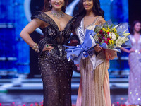 In Jaipur, Rajasthan, India, on September 22, 2024, Miss Universe India 2015 and Bollywood actor Urvashi Rautela crowns Rhea Singha as Miss...