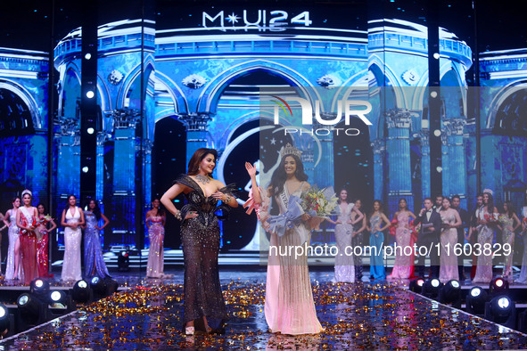 Rhea Singha is crowned Miss Universe India 2024 in Jaipur, Rajasthan, India, on September 22, 2024. 