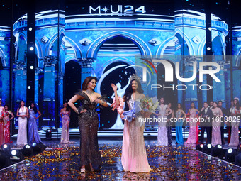 Rhea Singha is crowned Miss Universe India 2024 in Jaipur, Rajasthan, India, on September 22, 2024. (