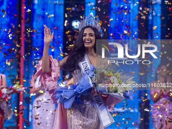 Rhea Singha is crowned Miss Universe India 2024 in Jaipur, Rajasthan, India, on September 22, 2024. (