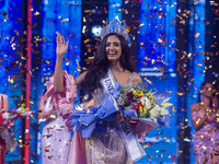 Rhea Singha is crowned Miss Universe India 2024 in Jaipur, Rajasthan, India, on September 22, 2024. (