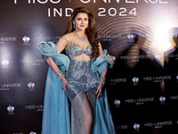 Miss Universe India 2015 and Bollywood actor Urvashi Rautela arrives during the grand finale of Miss Universe India 2024 in Jaipur, Rajastha...