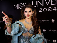 Miss Universe India 2015 and Bollywood actor Urvashi Rautela arrives during the grand finale of Miss Universe India 2024 in Jaipur, Rajastha...