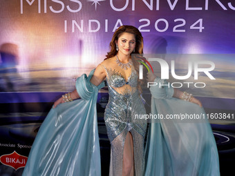 Miss Universe India 2015 and Bollywood actor Urvashi Rautela arrives during the grand finale of Miss Universe India 2024 in Jaipur, Rajastha...