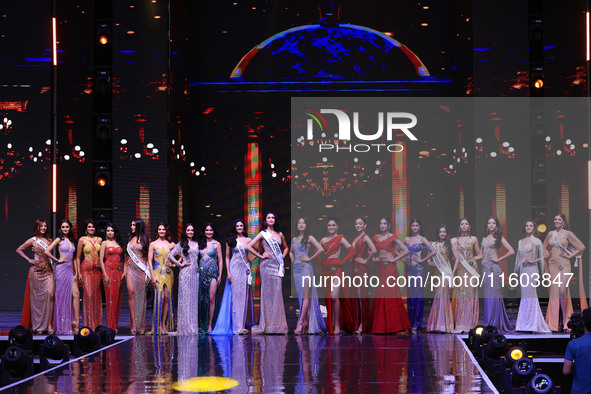 Contestants participate in the grand finale of Miss Universe India 2024 in Jaipur, Rajasthan, India, on September 22, 2024. 