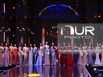 Contestants participate in the grand finale of Miss Universe India 2024 in Jaipur, Rajasthan, India, on September 22, 2024. (