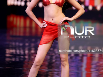 Rhea Singha walks the ramp before she is crowned Miss Universe India 2024 in Jaipur, Rajasthan, India, on September 22, 2024. (